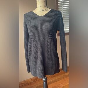 Black Pink Rose Sweater Size M